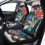 Blue Japanese Dragon Tattoo Print Universal Fit Car Seat Covers 102422