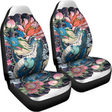 Blue Japanese Dragon Tattoo Print Universal Fit Car Seat Covers 102422