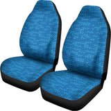Blue Knitted Pattern Print Universal Fit Car Seat Covers 102422
