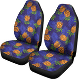 Blue Leaf Pineapple Pattern Print Universal Fit Car Seat Covers 102422