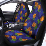 Blue Leaf Pineapple Pattern Print Universal Fit Car Seat Covers 102422