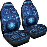 Blue Light Zodiac Circle Print Universal Fit Car Seat Covers 102422
