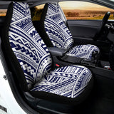 Blue Maori Polynesian Tattoo Print Universal Fit Car Seat Covers 102422