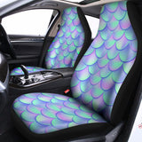 Blue Mermaid Scales Pattern Print Universal Fit Car Seat Covers 102422
