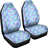 Blue Mermaid Scales Pattern Print Universal Fit Car Seat Covers 102422