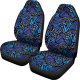 Blue Monarch Butterfly Wings Print Universal Fit Car Seat Covers 102422
