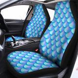Blue Neon Mermaid Scales Pattern Print Universal Fit Car Seat Covers 102422