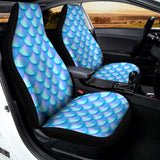Blue Neon Mermaid Scales Pattern Print Universal Fit Car Seat Covers 102422