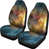 Blue Orange Stardust Galaxy Space Print Universal Fit Car Seat Covers 102422
