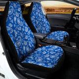 Blue Paisley Bandana Pattern Print Universal Fit Car Seat Covers 102422