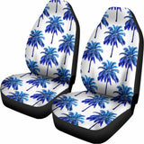 Blue Palm Tree Pattern Print Universal Fit Car Seat Covers 102422