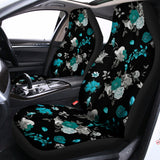 Blue Peony And Grey Rose Floral Print Universal Fit Car Seat Covers 102422