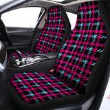 Blue Pink And Black Houndstooth Print Universal Fit Car Seat Covers 102422