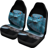 Blue Pit Viper Snake Print Universal Fit Car Seat Covers 102422