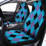 Blue Purple And Black Argyle Print Universal Fit Car Seat Covers 102422