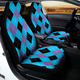 Blue Purple And Black Argyle Print Universal Fit Car Seat Covers 102422