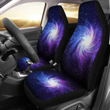 Blue Purple Spiral Galaxy Space Print Universal Fit Car Seat Covers 102422
