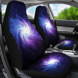 Blue Purple Spiral Galaxy Space Print Universal Fit Car Seat Covers 102422