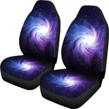 Blue Purple Spiral Galaxy Space Print Universal Fit Car Seat Covers 102422