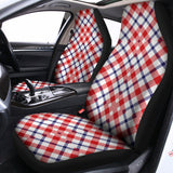 Blue Red And White American Plaid Print Universal Fit Car Seat Covers 102422