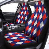 Blue Red And White Argyle Pattern Print Universal Fit Car Seat Covers 102422