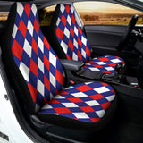 Blue Red And White Argyle Pattern Print Universal Fit Car Seat Covers 102422