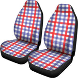 Blue Red And White Check Pattern Print Universal Fit Car Seat Covers 102422