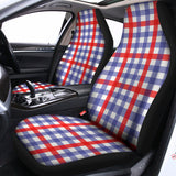 Blue Red And White Check Pattern Print Universal Fit Car Seat Covers 102422