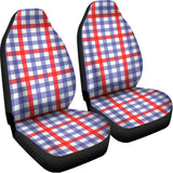 Blue Red And White Check Pattern Print Universal Fit Car Seat Covers 102422