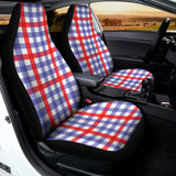 Blue Red And White Check Pattern Print Universal Fit Car Seat Covers 102422
