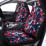 Blue Red And White Digital Camo Print Universal Fit Car Seat Covers 102422
