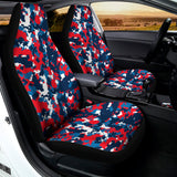 Blue Red And White Digital Camo Print Universal Fit Car Seat Covers 102422