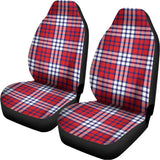 Blue Red And White USA Plaid Print Universal Fit Car Seat Covers 102422