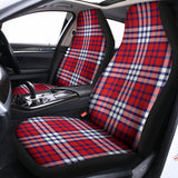 Blue Red And White USA Plaid Print Universal Fit Car Seat Covers 102422