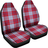 Blue Red And White USA Plaid Print Universal Fit Car Seat Covers 102422