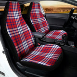 Blue Red And White USA Plaid Print Universal Fit Car Seat Covers 102422