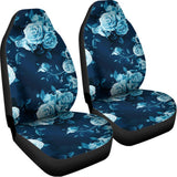 Blue Rose Floral Flower Pattern Print Universal Fit Car Seat Covers 102422