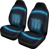 Blue Scorpio Zodiac Sign Print Universal Fit Car Seat Covers 102422