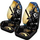Blue Sky And Golden Sun Samurai Print Universal Fit Car Seat Covers 102422