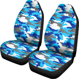 Blue Snow Camouflage Print Universal Fit Car Seat Covers 102422