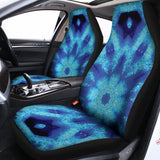Blue Snowflake Kaleidoscope Print Universal Fit Car Seat Covers 102422