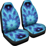 Blue Snowflake Kaleidoscope Print Universal Fit Car Seat Covers 102422