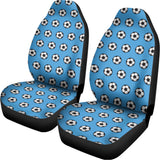 Blue Soccer Ball Pattern Print Universal Fit Car Seat Covers 102422