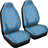 Blue Soccer Ball Pattern Print Universal Fit Car Seat Covers 102422