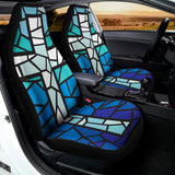Blue Stained Glass Cross Print Universal Fit Car Seat Covers 102422