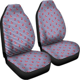 Blue Striped Nautical Anchor Print Universal Fit Car Seat Covers 102422