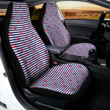 Blue Striped Nautical Anchor Print Universal Fit Car Seat Covers 102422