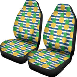 Blue Striped Pineapple Pattern Print Universal Fit Car Seat Covers 102422