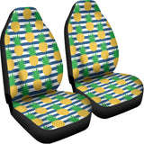 Blue Striped Pineapple Pattern Print Universal Fit Car Seat Covers 102422