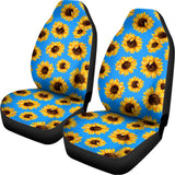 Blue Sunflower Pattern Print Universal Fit Car Seat Covers 102422